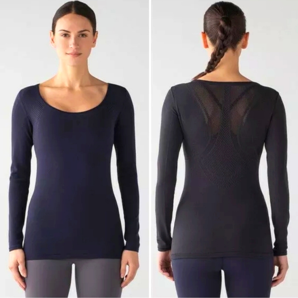 Lululemon Reveal Long Sleeve Navy Size 8